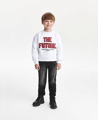 Джинсы утеплённые на флисе черные для мальчика