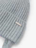 Шапка с помпоном вязаная для девочки на флисе