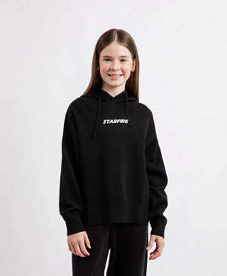 Толстовка вязаная с капюшоном для девочки