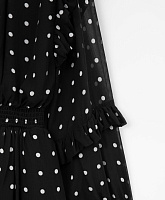 Платье с длинным рукавом в горох для девочки