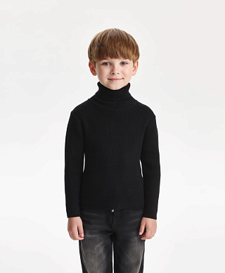 Водолазка для мальчика вязаная черная