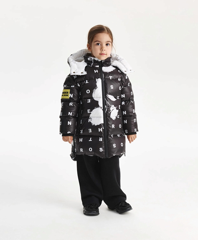 Пальто зимнее стёганое на натуральном пуху для девочки