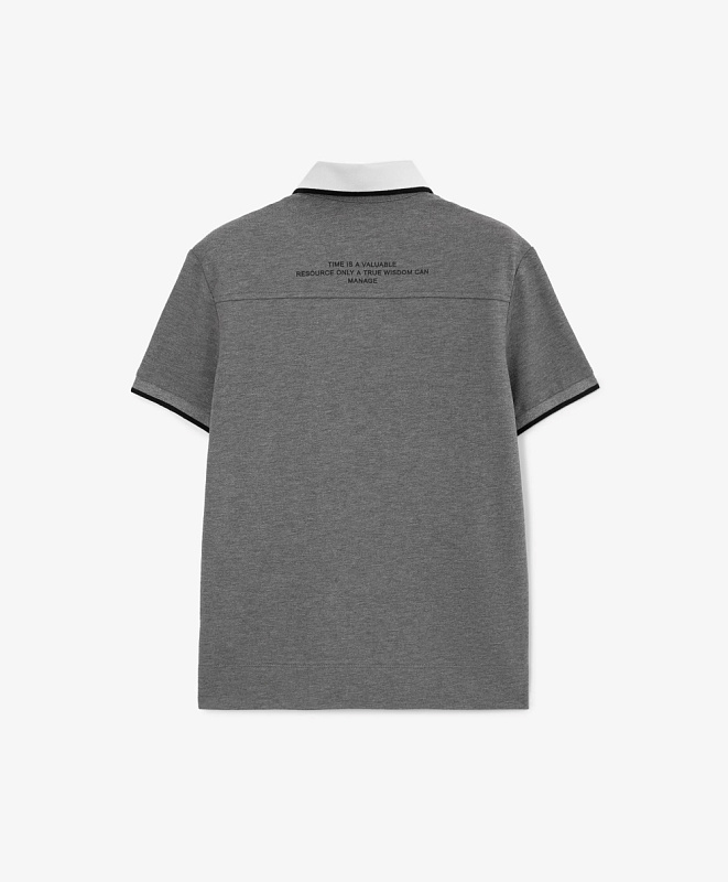 Поло с коротким рукавом для мальчика серое