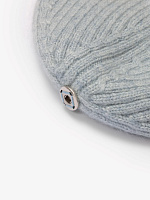 Шапка с помпоном вязаная для девочки на флисе