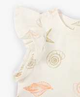 Футболка для девочки с рукавами-крылышками белая