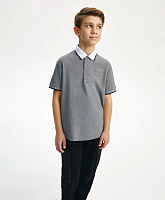 Поло с коротким рукавом для мальчика серое