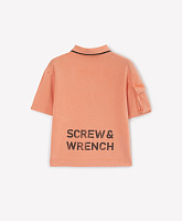 Поло для мальчика из пике с принтом