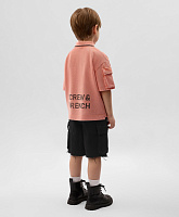 Поло для мальчика из пике с принтом