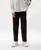 Брюки для мальчика зауженные к низу чёрные из твила