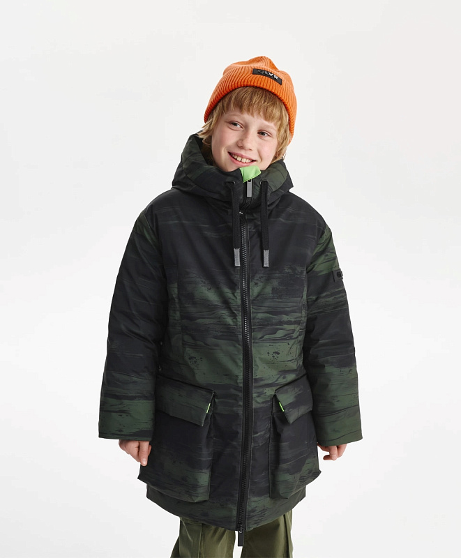 Полупальто демисезонное для мальчика из плащовки на искусственном пуху