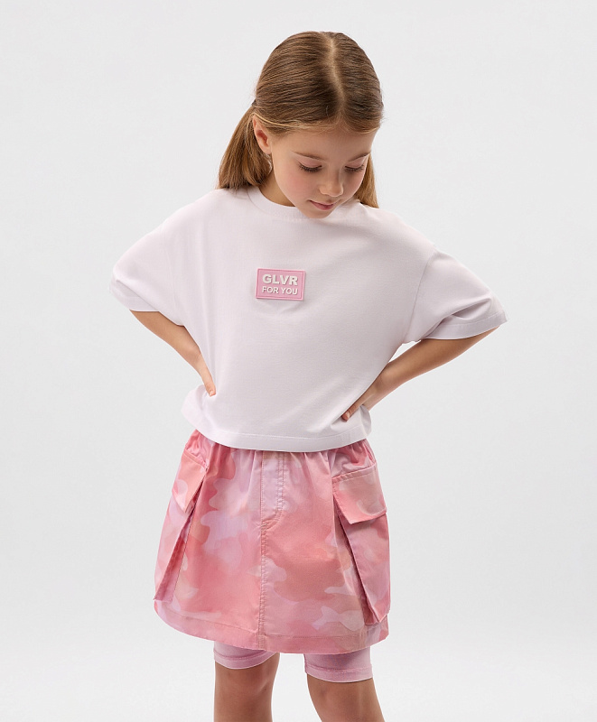 Футболка укороченная для девочки белая