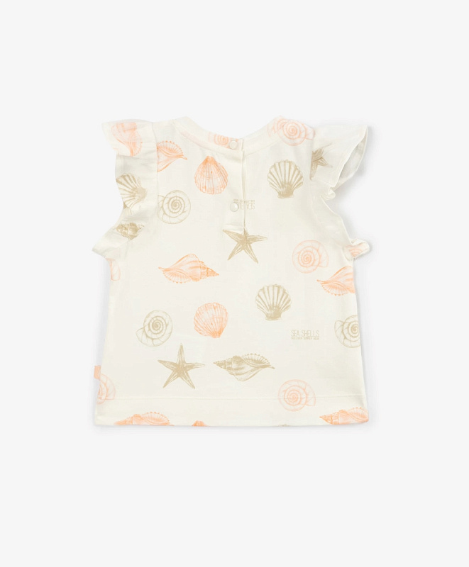 Футболка для девочки с рукавами-крылышками белая