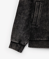 Толстовка распашная из вареного футера для мальчика черная