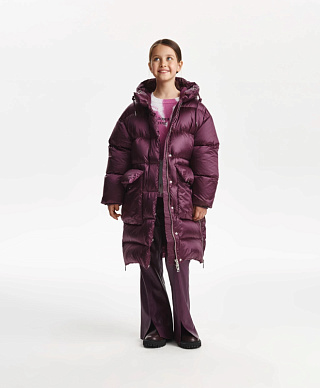 Пальто для девочки зимнее стёганое на натуральном пуху