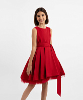 Платье текстильное без рукавов бордовое для девочки