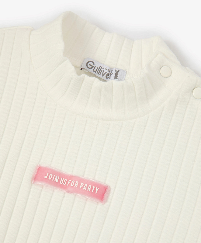 Водолазка для девочки трикотажная в рубчик