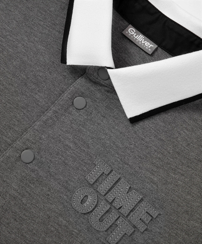 Поло с коротким рукавом для мальчика серое