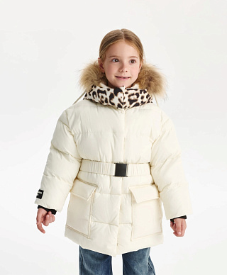 Полупальто для девочки зимнее стеганое на искусственном пуху