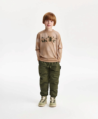 Брюки-джоггеры плащевые для мальчика стеганые утепленные