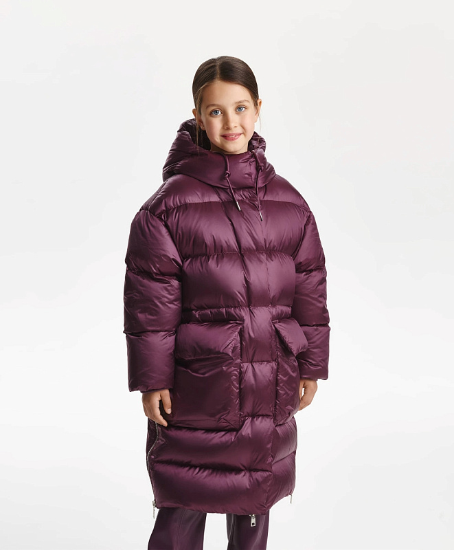 Пальто для девочки зимнее стёганое на натуральном пуху