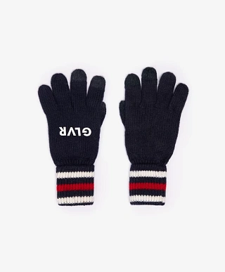 Перчатки вязаные синие для девочки