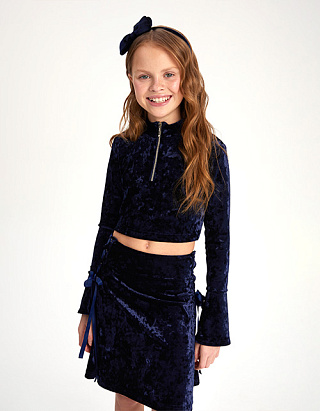 Кроп-топ бархатный для девочки