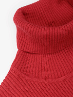 Водолазка для девочки вязаная красная