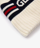 Шапка вязаная на флисовой подкладке с помпоном белая для девочки