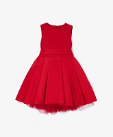 Платье текстильное без рукавов бордовое для девочки