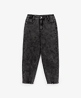 Джинсы Mom fit утеплённые серые для девочки