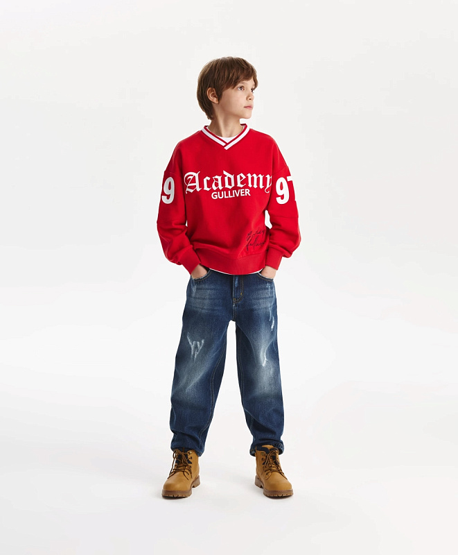 Свитшот для мальчика с V-образной горловиной