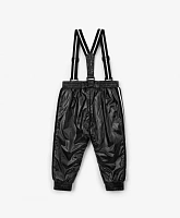 Брюки утепленные плащевые с эластичными лямками для мальчика