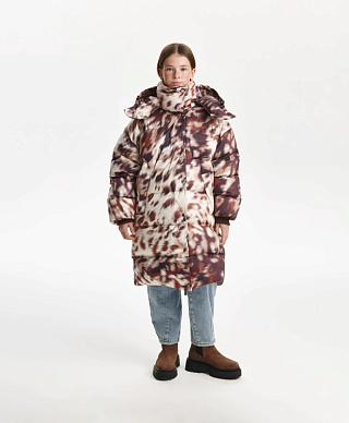 Пальто для девочки зимнее стёганое на натуральном пуху