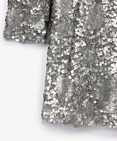 Платье с длинным рукавом и серебристыми пайетками для девочки