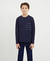 Лонгслив с нагрудным карманом синий для мальчика