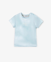 Футболка для мальчика с принтом из мерсеризированного трикотажа голубая