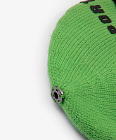 Шапка с помпоном для мальчика вязаная на флисе