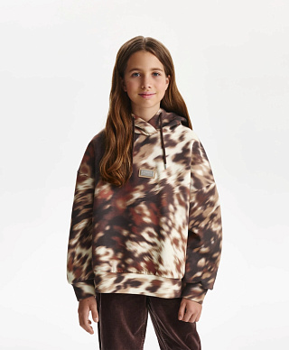 Худи для девочки оверсайз с принтом