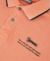 Поло для мальчика из пике с принтом