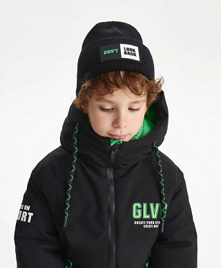 Шапка вязаная черная для мальчика