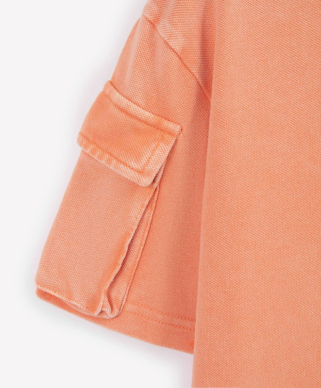 Поло для мальчика из пике с принтом