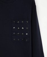 Лонгслив с нагрудным карманом синий для мальчика