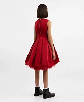 Платье текстильное без рукавов бордовое для девочки