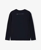 Лонгслив с нагрудным карманом синий для мальчика