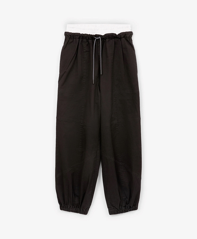 Брюки-джоггеры для девочки черные