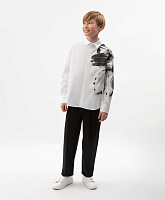 Брюки для мальчика зауженные к низу чёрные из твила