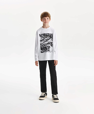 Брюки-чиносы для мальчика зауженные к низу черные