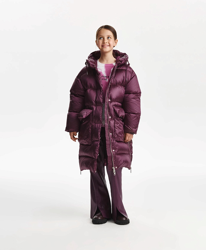 Пальто для девочки зимнее стёганое на натуральном пуху