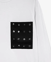 Лонгслив с нагрудным карманом белый для мальчика