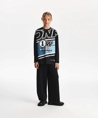 Брюки вязаные для девочки силуэта палаццо